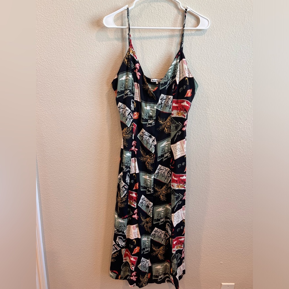 Reformation travel print button down midi Size 10